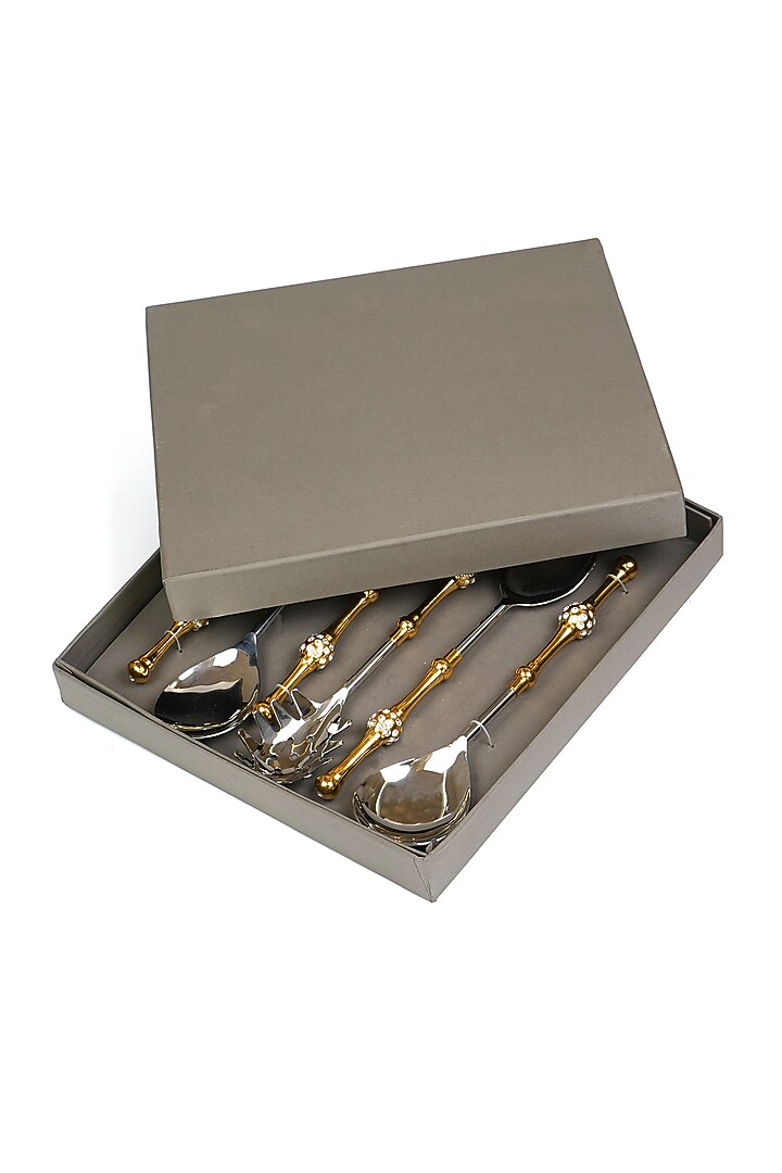 Araghya Serving Spoon Set (Set of 6) by HOUSE OF NEEBA at Pernia's Pop Up Shop