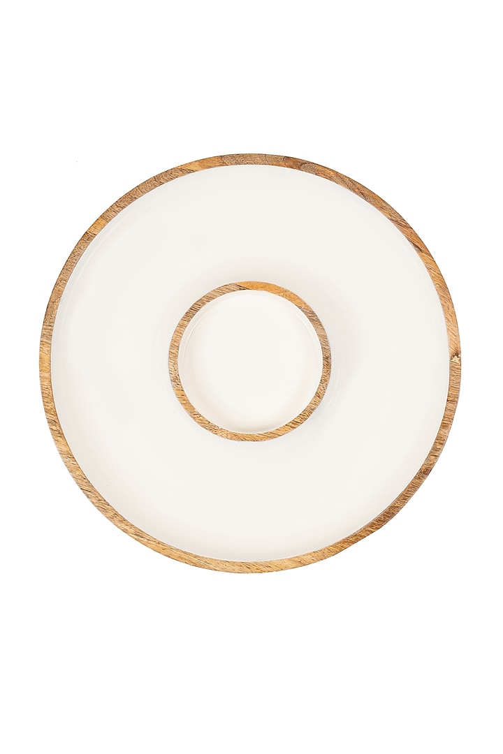 White Mango Wood Chip & Dip Platter by HOUSE OF NEEBA