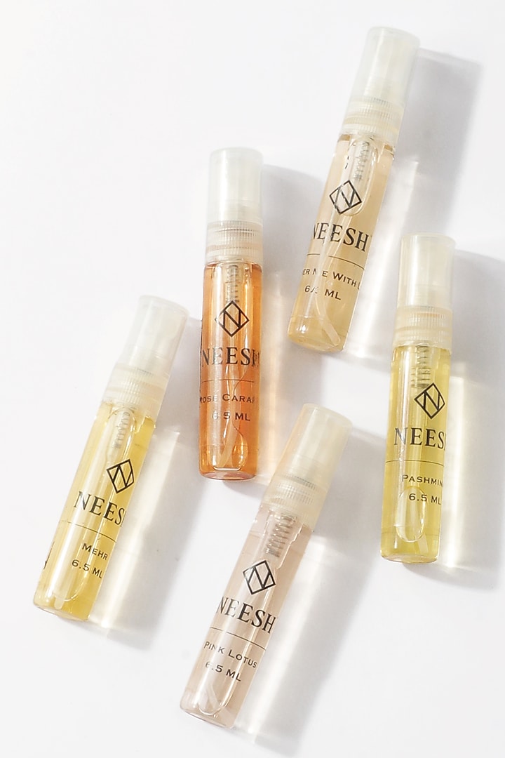 Pink Lotus & Rose Caramel Fragrances (Set of 5) by Neesh Perfumes at Pernia's Pop Up Shop