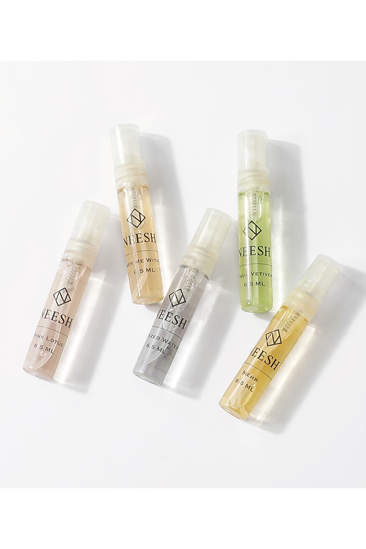 Mehr & Pink Lotus Fragrances (Set of 5) by Neesh Perfumes at Pernia's Pop Up Shop