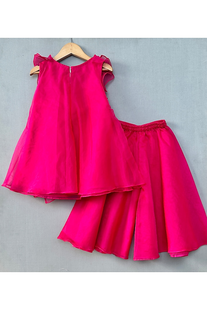 Pink Organza Co-Ord Set For Girls by Label Neeti at Pernia's Pop Up Shop