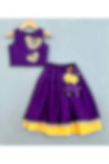 Purple Silk Lehenga For Girls by Label Neeti at Pernia's Pop Up Shop