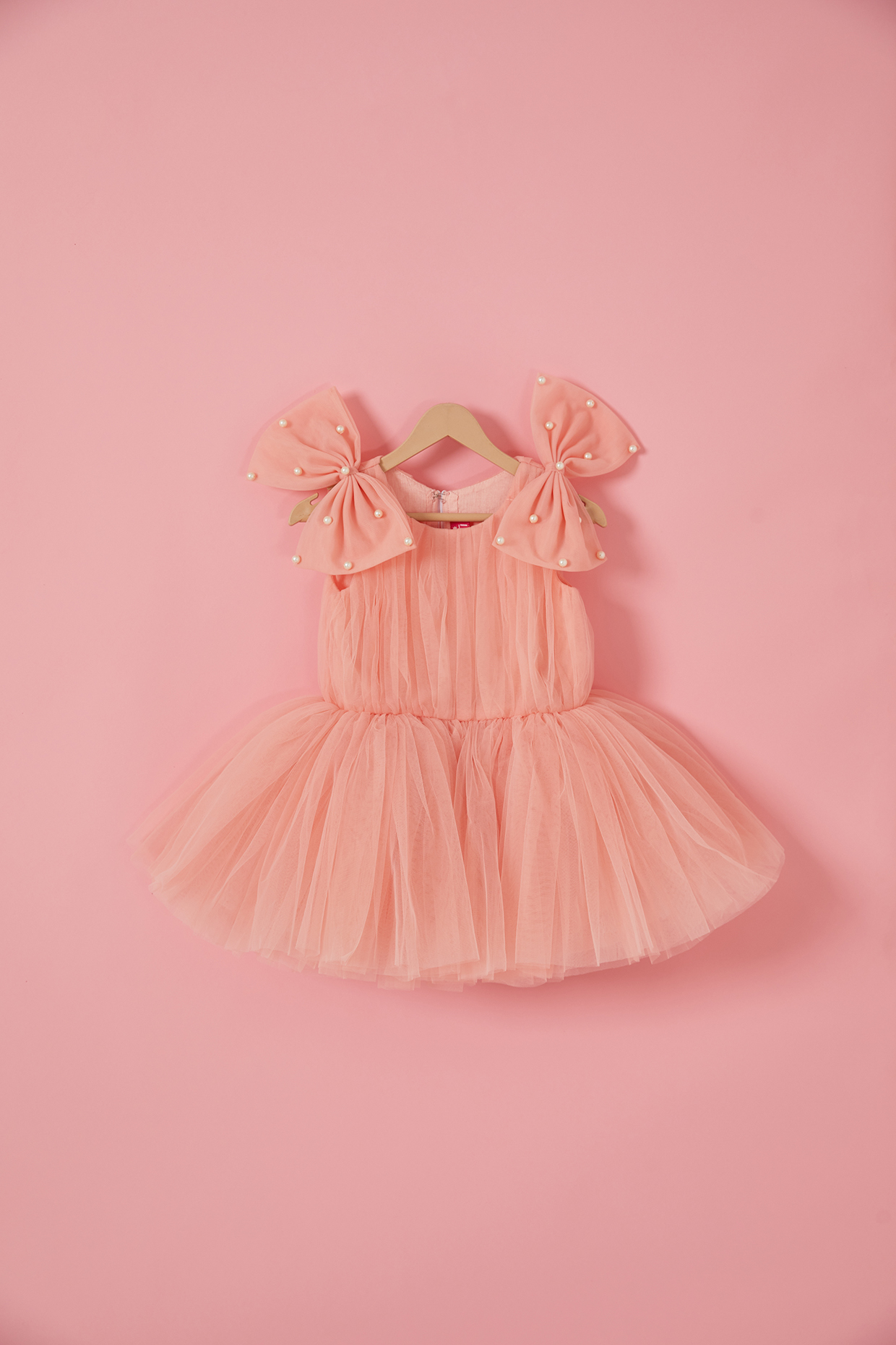 Pink Soft Net Dress For Girls by Label Neeti at Pernia's Pop Up Shop