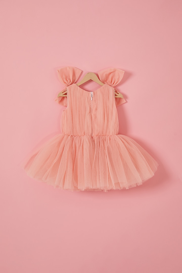 Pink Soft Net Dress For Girls by Label Neeti at Pernia's Pop Up Shop
