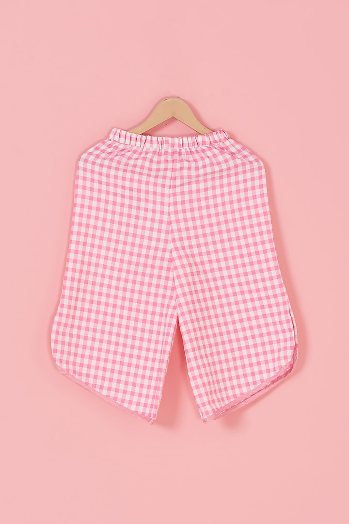 Pink Cotton Floral Embroidered Co-Ord Set For Girls by Label Neeti at Pernia's Pop Up Shop