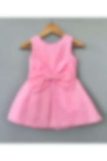 Baby Pink Chanderi Dress For Girls by Label Neeti at Pernia's Pop Up Shop