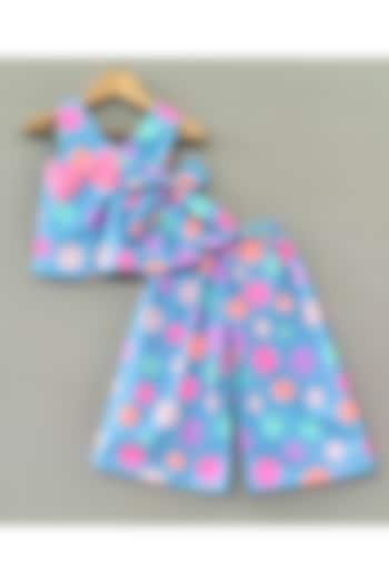 Multi-Colored Cotton Printed Palazzo Set For Girls by Label Neeti at Pernia's Pop Up Shop