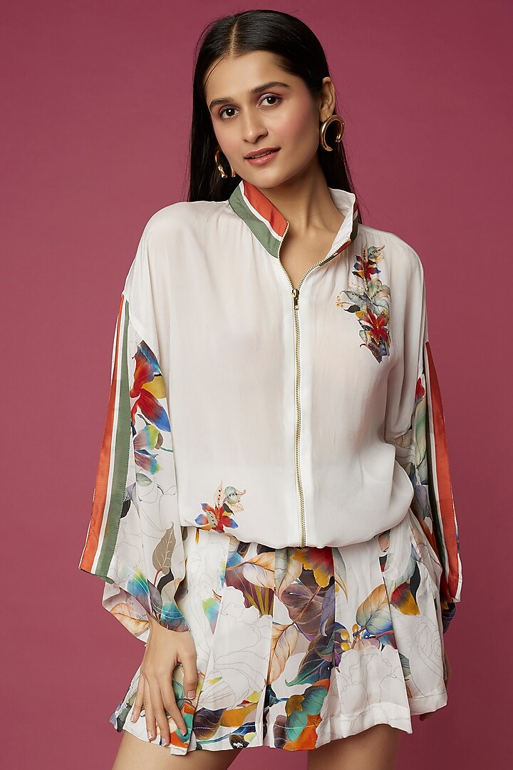 White Viscose Crepe Co-Ord Set by Neeva A at Pernia's Pop Up Shop