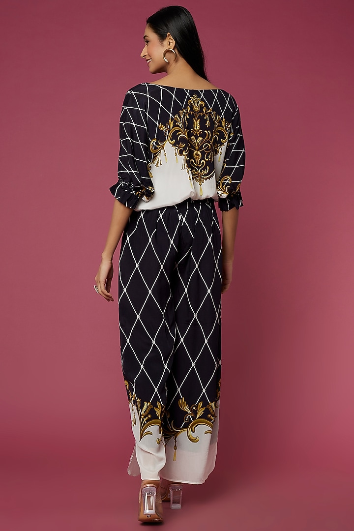 Black Swarovski Embellished Pant Set by Neeva A at Pernia's Pop Up Shop