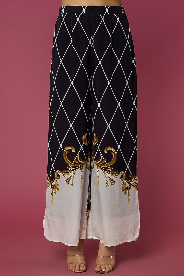 Black Swarovski Embellished Pant Set by Neeva A at Pernia's Pop Up Shop