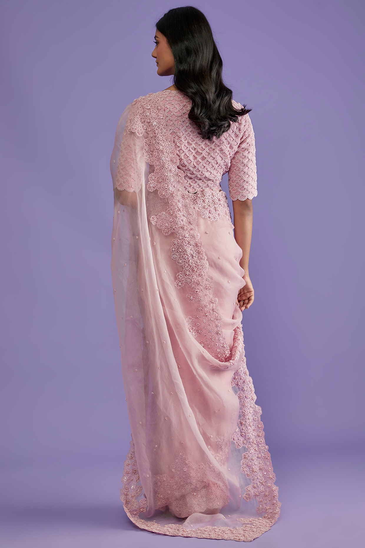 Buy Lavender Sarees for Women by Ri-wah Online | Ajio.com