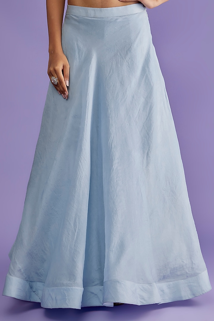 Powder Blue Organza Embroidered Jacket Set by COUTURE BY NIHARIKA at Pernia's Pop Up Shop