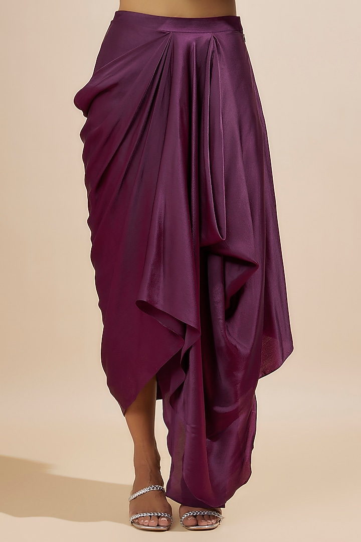 Wine Organza Cutdana Work Jacket Set by COUTURE BY NIHARIKA at Pernia's Pop Up Shop