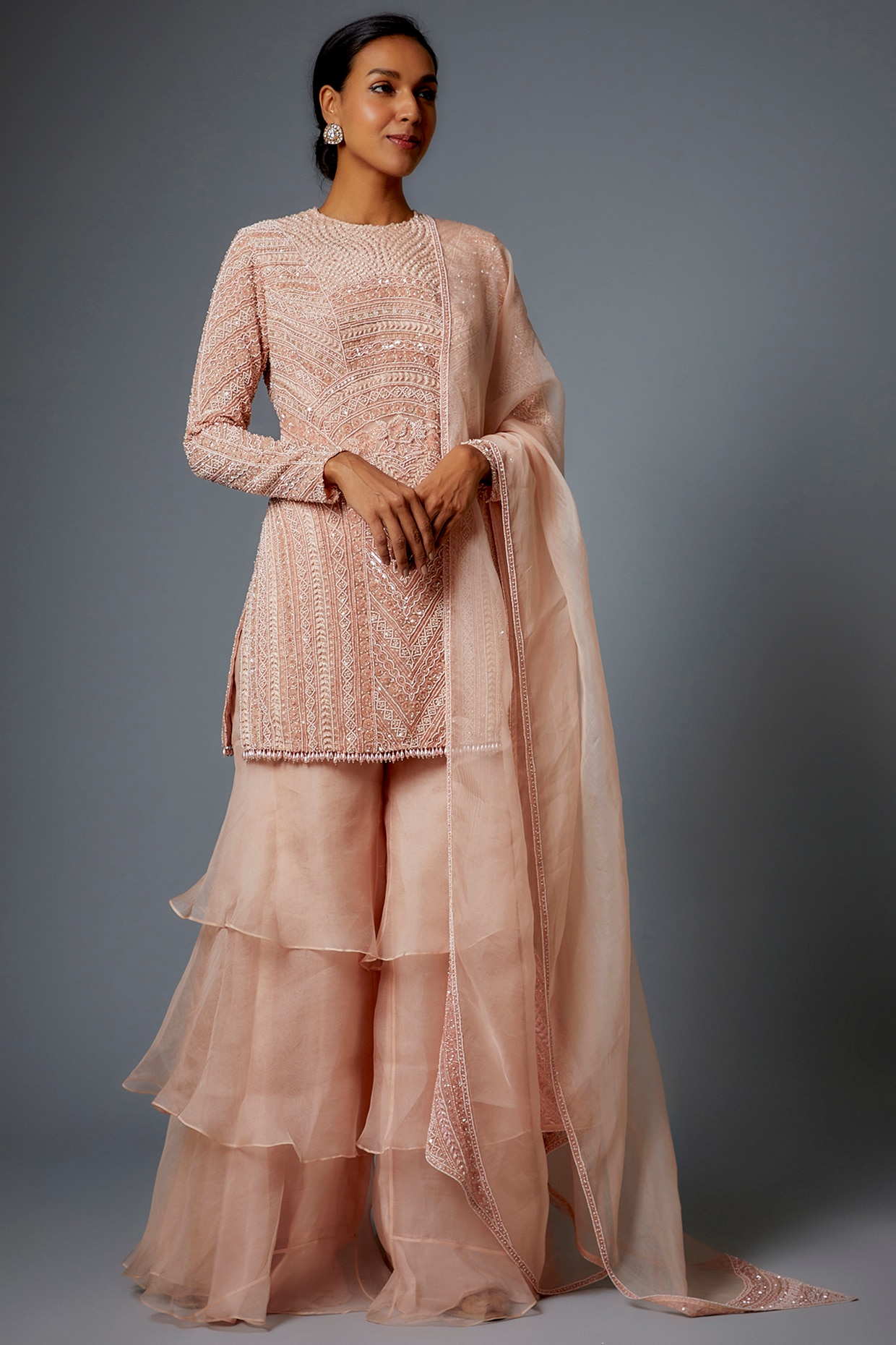 Layered sharara outlet dress