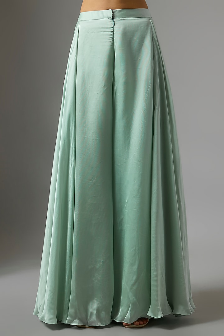 Powder Blue Organza Floral Cutwork Jacket Set by COUTURE BY NIHARIKA at Pernia's Pop Up Shop