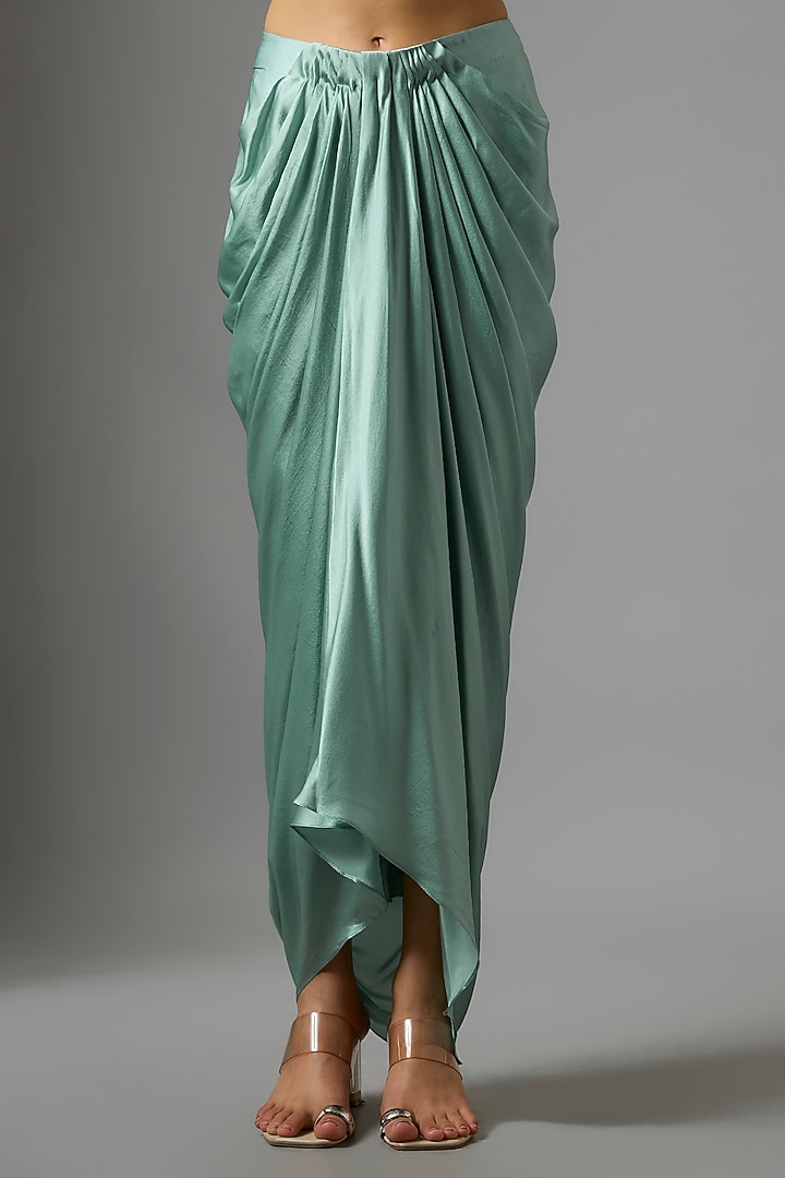 Powder blue Organza Floral Cutwork Cape Set by COUTURE BY NIHARIKA at Pernia's Pop Up Shop