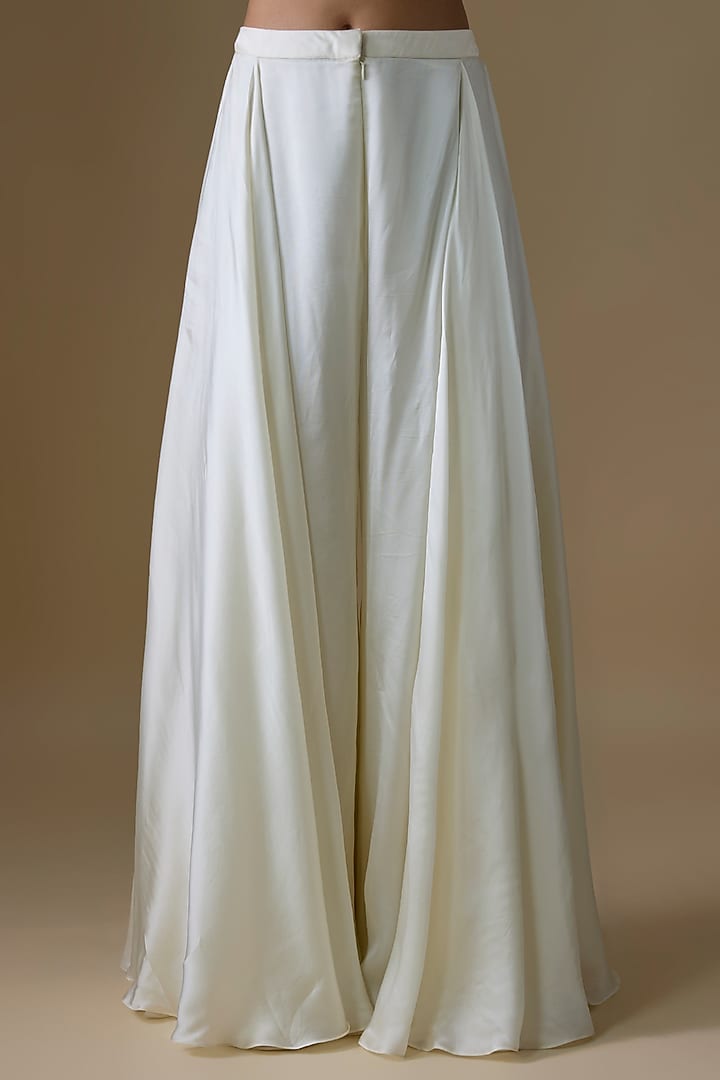 Ivory Organza Flared Pant Set by COUTURE BY NIHARIKA at Pernia's Pop Up Shop