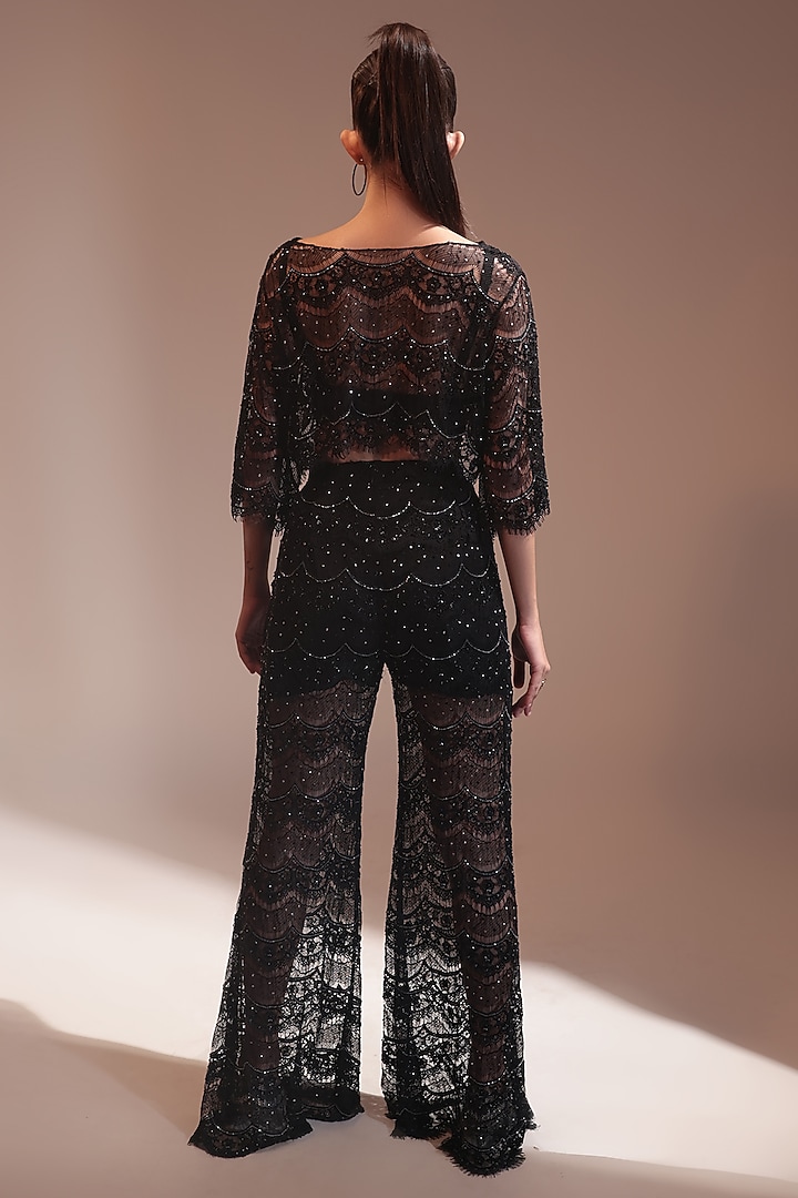 Black Satin Pant Set by COUTURE BY NIHARIKA at Pernia's Pop Up Shop