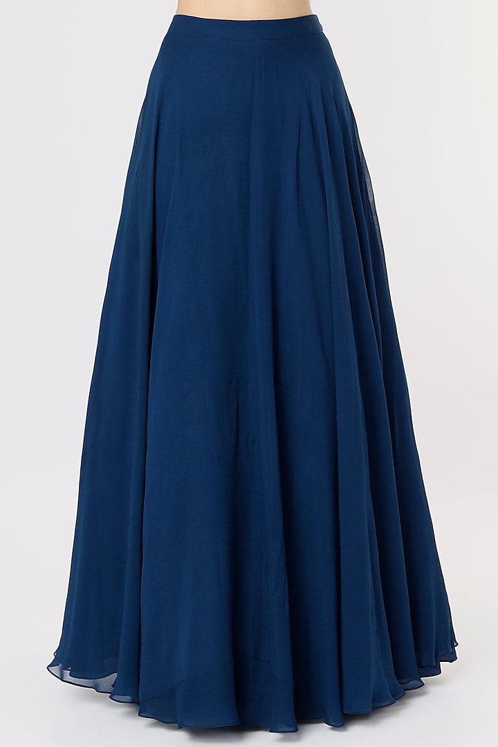 Dark Blue Hand Embroidered Jacket Set by COUTURE BY NIHARIKA at Pernia's Pop Up Shop
