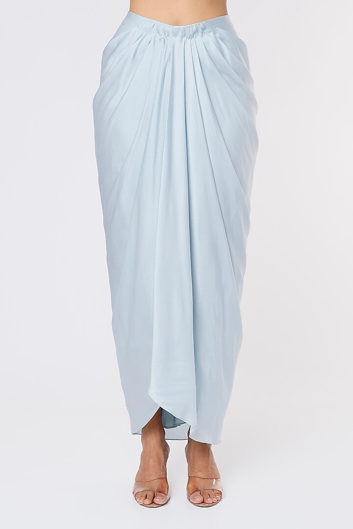 Powder Blue Net Jacket Set by COUTURE BY NIHARIKA at Pernia's Pop Up Shop