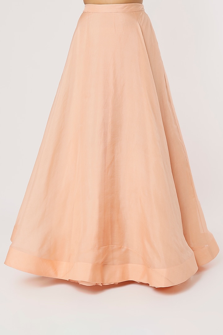 Peach Embroidered Jacket Set by COUTURE BY NIHARIKA at Pernia's Pop Up Shop