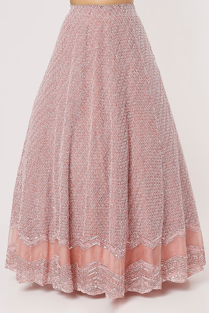 Blush Pink Embroidered Bridal Lehenga Set by COUTURE BY NIHARIKA at Pernia's Pop Up Shop