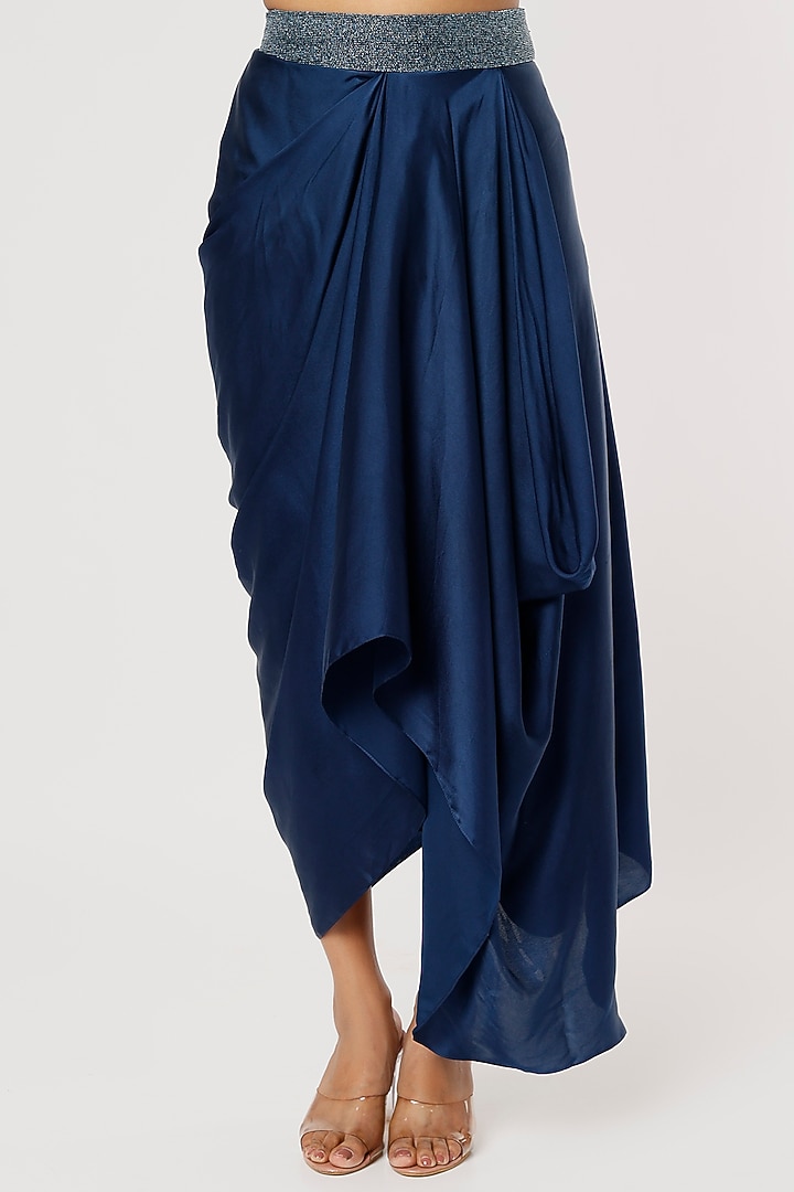 Cobalt Blue Embroidered Jacket Set by COUTURE BY NIHARIKA at Pernia's Pop Up Shop