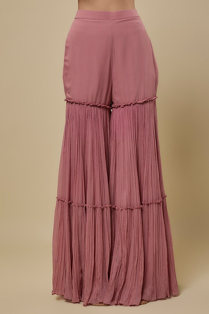 Blush Pink Organza & Georgette Wedding Sharara Set by COUTURE BY NIHARIKA at Pernia's Pop Up Shop