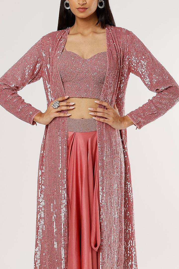 Blush Pink Embroidered Jacket Set by COUTURE BY NIHARIKA at Pernia's Pop Up Shop