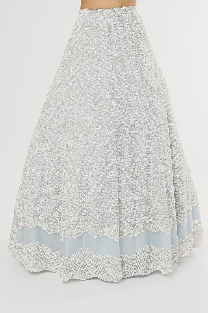 Sky Blue Embroidered Bridal Lehenga Set by COUTURE BY NIHARIKA at Pernia's Pop Up Shop