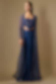 blue dress with shrug Shrug Style Anarkali in US