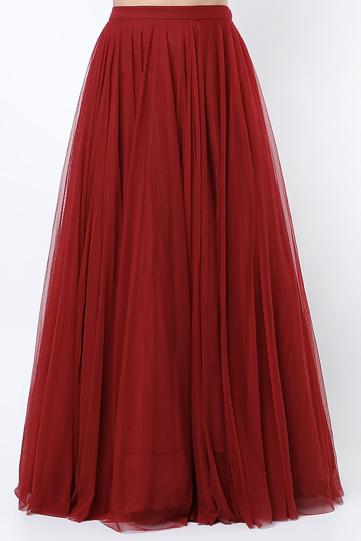 Blood Red Embroidered Kaftan Wedding Gown by COUTURE BY NIHARIKA at Pernia's Pop Up Shop