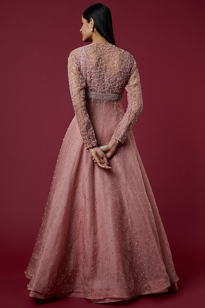 Blush Pink Embroidered Jacket Set by COUTURE BY NIHARIKA at Pernia's Pop Up Shop