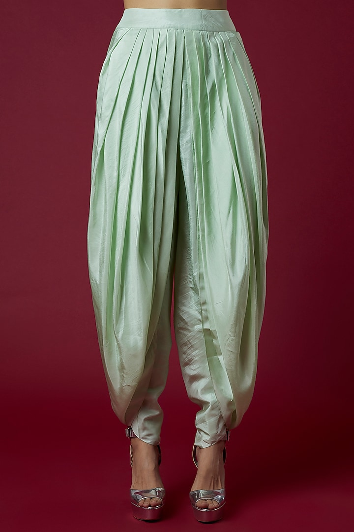 Green Organza & Habutai Embroidered Jacket Set by COUTURE BY NIHARIKA at Pernia's Pop Up Shop