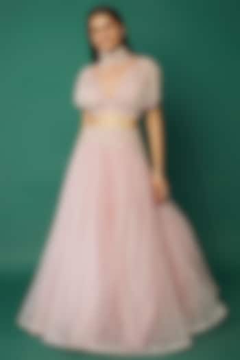 Lilac Pink Embroidered Wedding Lehenga Set by COUTURE BY NIHARIKA at Pernia's Pop Up Shop