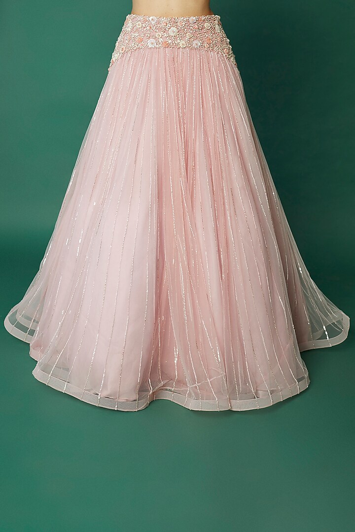 Lilac Pink Embroidered Wedding Lehenga Set by COUTURE BY NIHARIKA at Pernia's Pop Up Shop