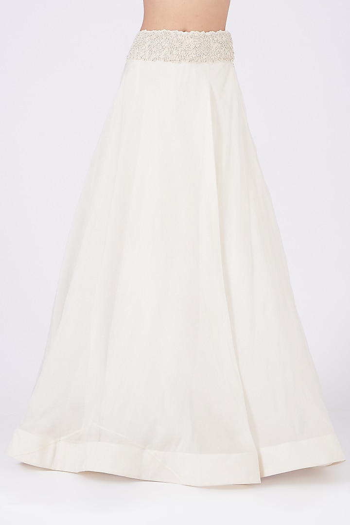 White Embroidered Skirt Set by COUTURE BY NIHARIKA at Pernia's Pop Up Shop