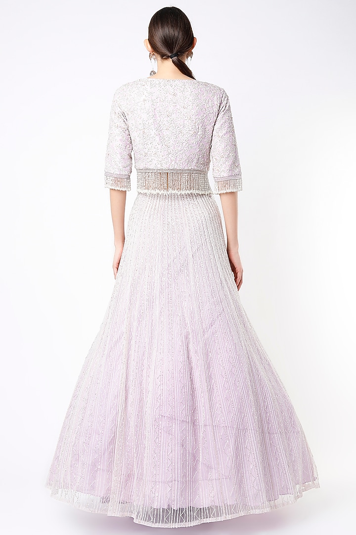 Lilac Embroidered Wedding Lehenga Set by COUTURE BY NIHARIKA at Pernia's Pop Up Shop