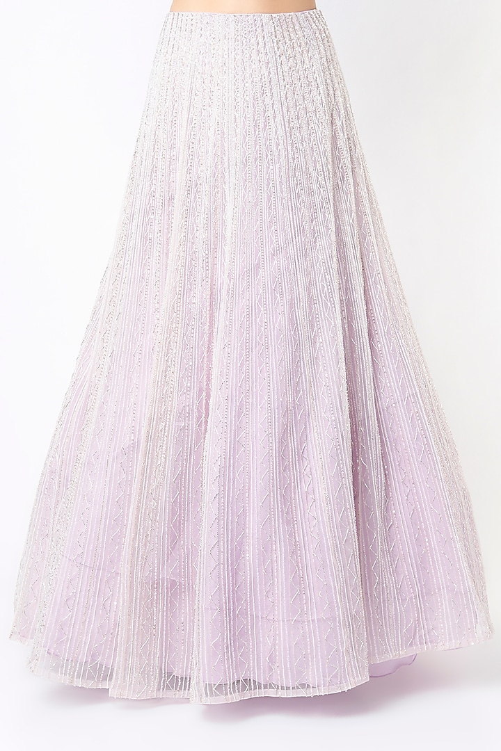 Lilac Embroidered Wedding Lehenga Set by COUTURE BY NIHARIKA at Pernia's Pop Up Shop