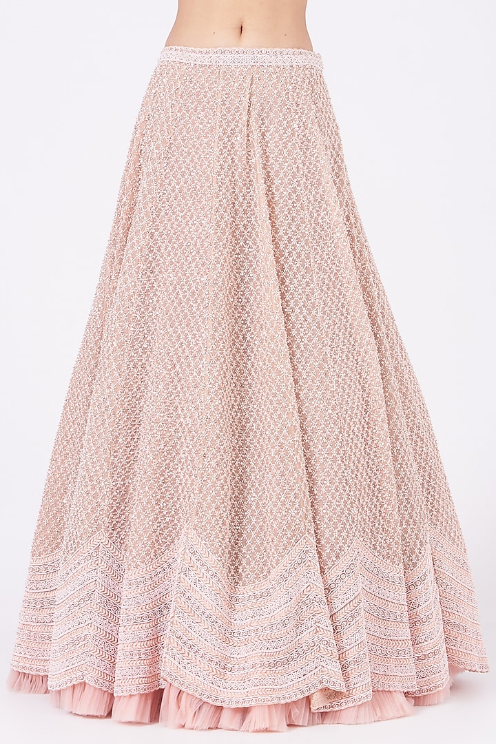 Blush Pink Embroidered Bridal Lehenga Set by COUTURE BY NIHARIKA at Pernia's Pop Up Shop