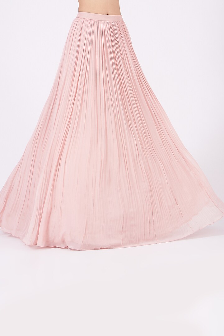 Blush Pink Pearl Embroidered Wedding Lehenga Set by COUTURE BY NIHARIKA at Pernia's Pop Up Shop