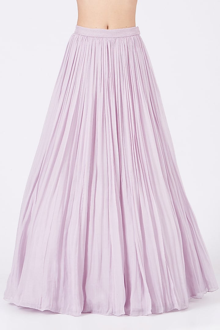 Lilac Embroidered Wedding Lehenga Set by COUTURE BY NIHARIKA at Pernia's Pop Up Shop