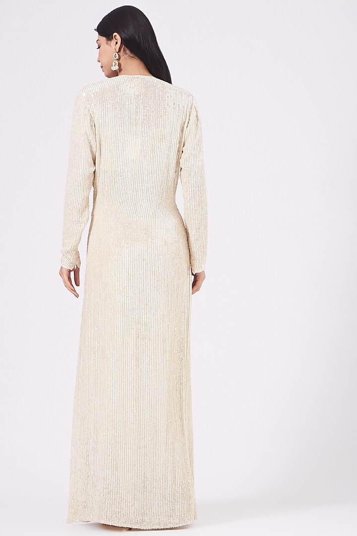Ivory Embroidered Jacket Set by COUTURE BY NIHARIKA at Pernia's Pop Up Shop