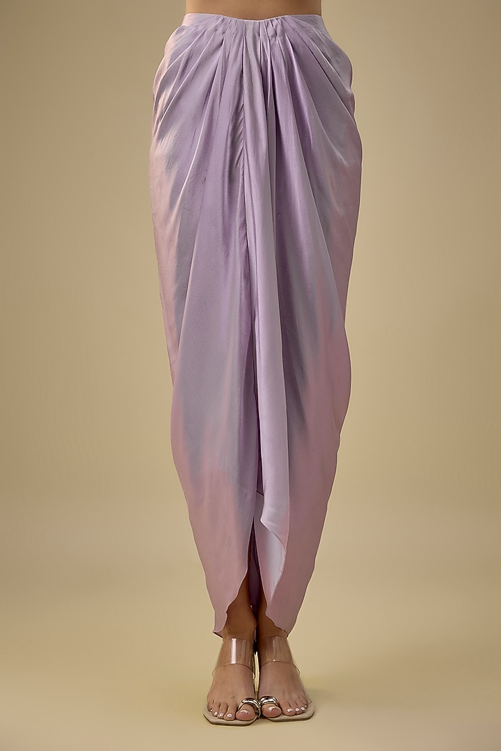 Lilac Pure Satin & Net Floral Jaal Work Jacket Set by COUTURE BY NIHARIKA at Pernia's Pop Up Shop