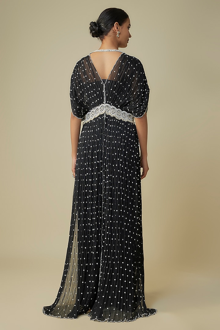 Black Viscose Georgette Pant Set by COUTURE BY NIHARIKA at Pernia's Pop Up Shop