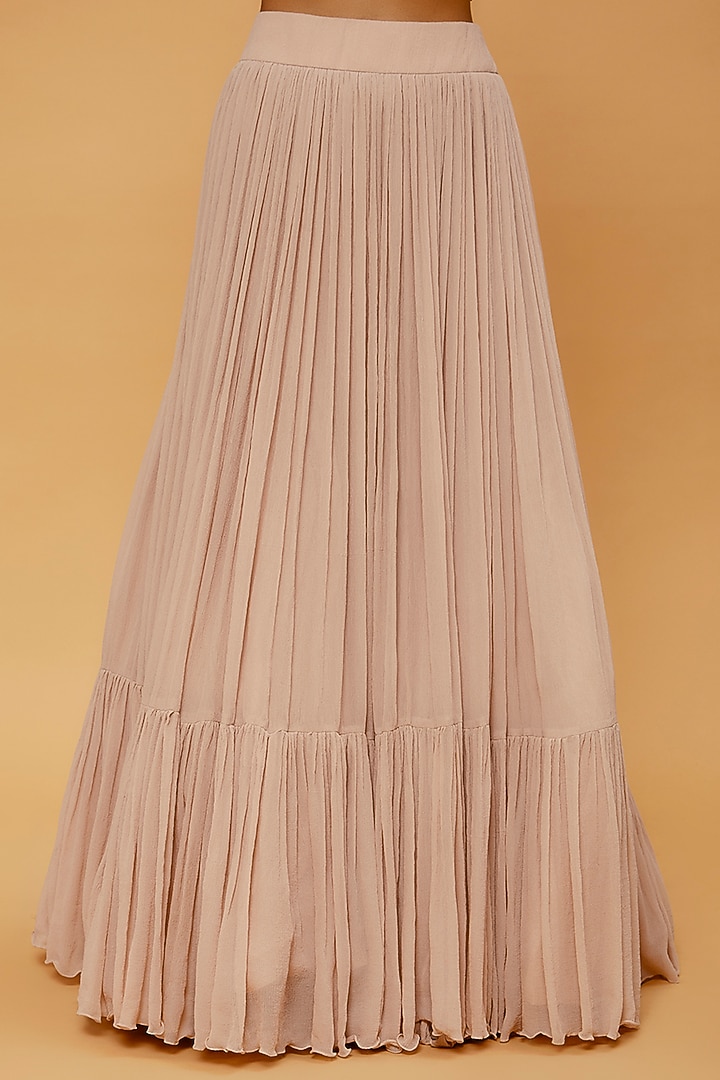 Champagne Chiffon Wedding Lehenga Set by Neha Mehta Couture at Pernia's Pop Up Shop
