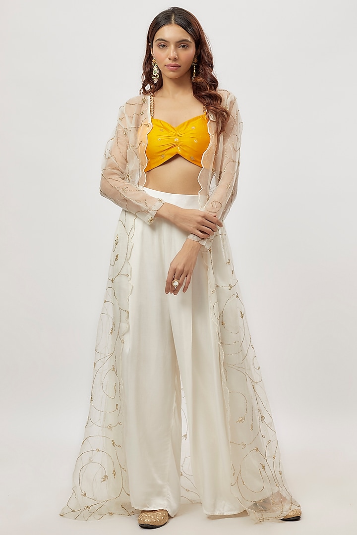 White Organza Sharara Set by Neha Mehta Couture at Pernia's Pop Up Shop