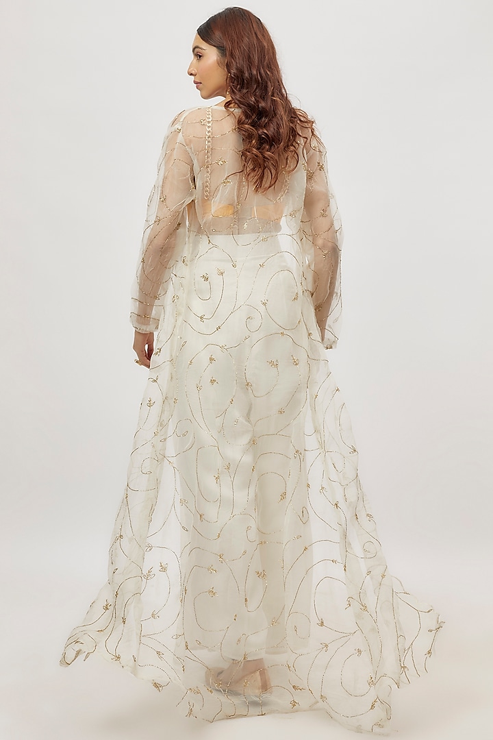White Organza Party Wear Sharara Set by Neha Mehta Couture at Pernia's Pop Up Shop