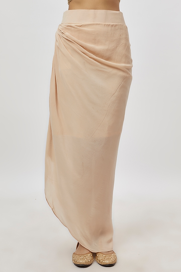 Gold Silk Draped Skirt Set by Neha Mehta Couture at Pernia's Pop Up Shop