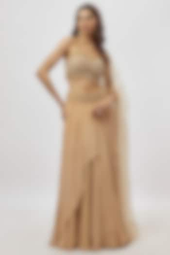 Gold Silk Hand Embroidered Wedding Lehenga Set by Neha Mehta Couture at Pernia's Pop Up Shop